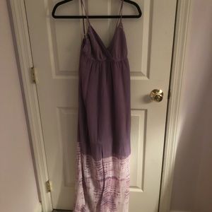 Gyspy 05 Purple Lilac Tie Dye Maxi Dress Size XS